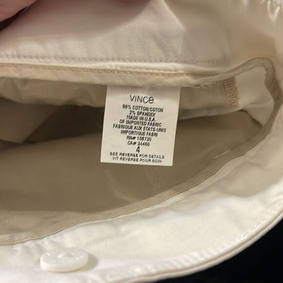 VINCE Cropped Straight Ankle Chinos Khaki Pants 4 - Picture 7 of 7